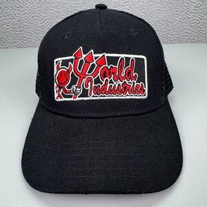 World Industries Hat Mens Snapback Black Devilman Trucker Skater Street Y2K 90s